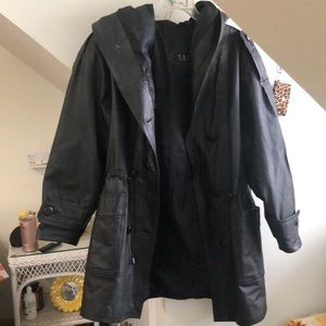 oversized af genuine leather vintage coat